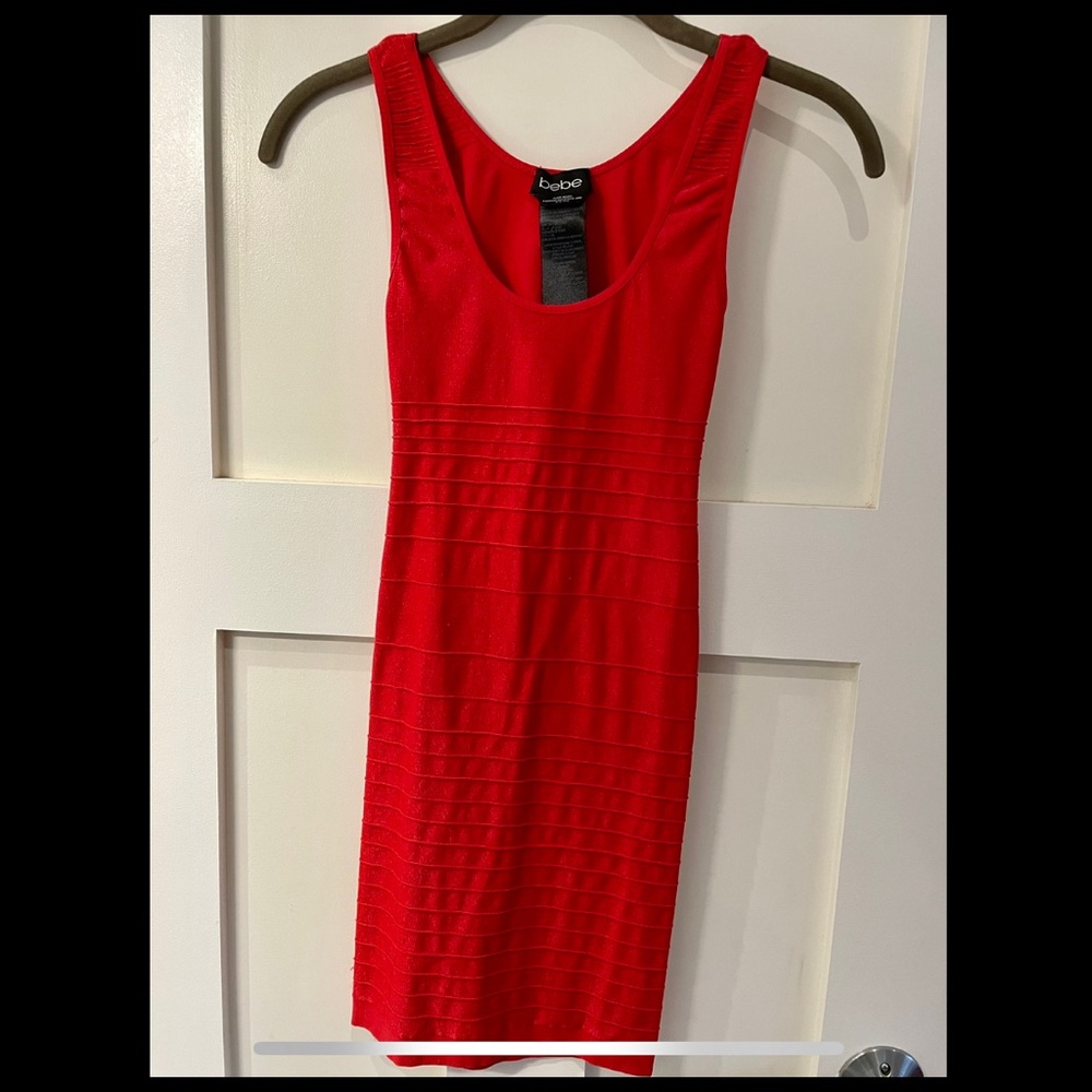 Red Bebe body con sexy dress